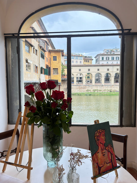 Malen mit Blick auf die Ponte Vecchio